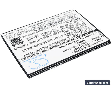 BLU Studio X Plus Replacement Battery, 3.8V, 2500mAh, Li-Polymer 2