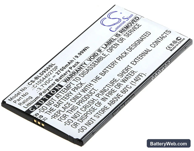 BLU Dash X Plus Replacement Battery, 3.7V, 2700mAh, Li-Polymer 1