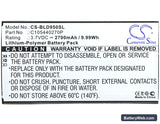 BLU Dash X Plus Replacement Battery, 3.7V, 2700mAh, Li-Polymer 5