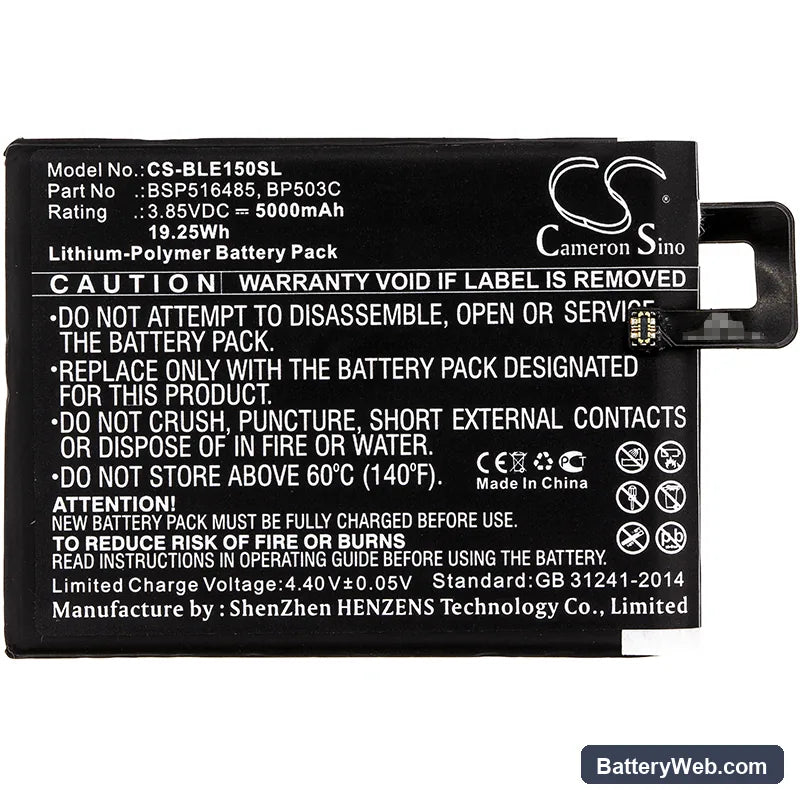 BLU Energy X Plus 2 Replacement Battery, 3.85V, 5000mAh, Li-Polymer 3