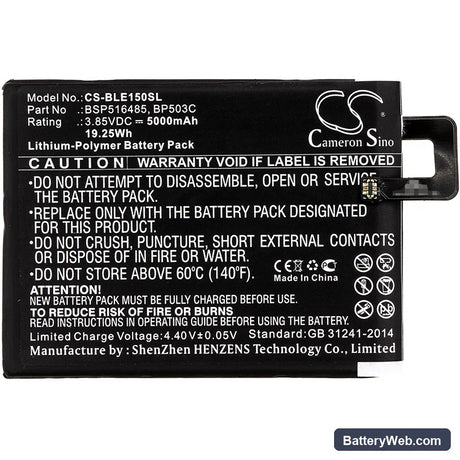 BLU Energy X Plus 2 Replacement Battery, 3.85V, 5000mAh, Li-Polymer 3