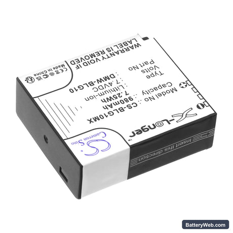 Panasonic Lumix DMC-GF6 Replacement Battery, 7.4V, 980mAh, Li-ion 2