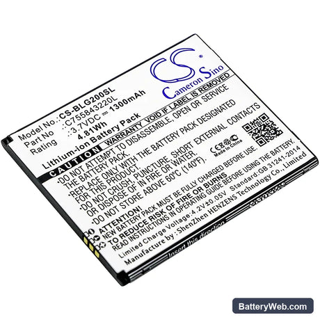 BLU Studio G2 Plus Replacement Battery, 3.7V, 1300mAh, Li-ion 1