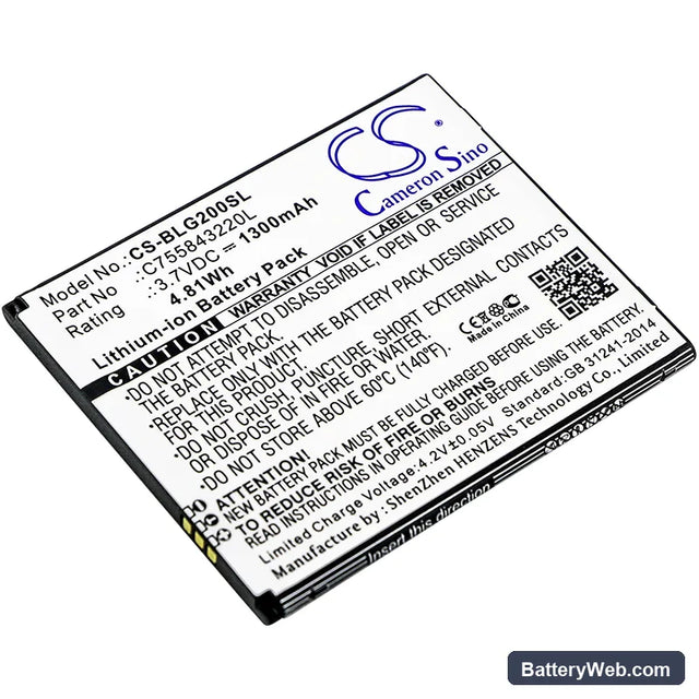 BLU Studio G2 Plus Replacement Battery, 3.7V, 1300mAh, Li-ion 1