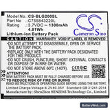 BLU Studio G2 Plus Replacement Battery, 3.7V, 1300mAh, Li-ion 3