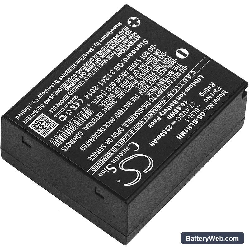 Olympus E-M1 Mark II Replacement Battery, 7.4V, 2250mAh, Li-ion 2