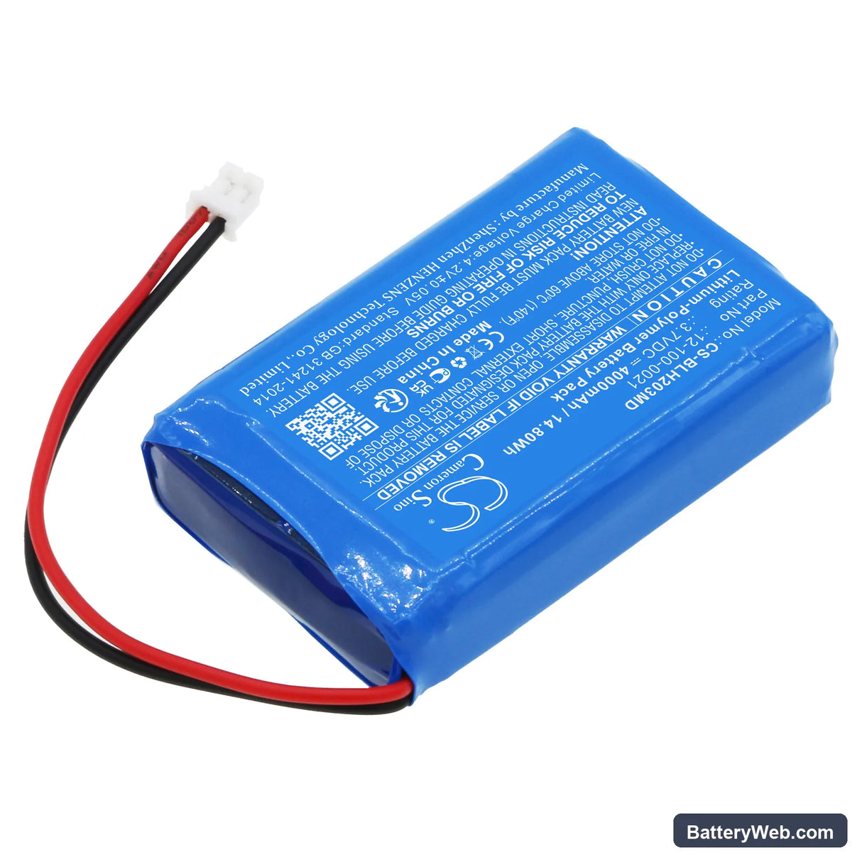 Biolight BLT-203 Replacement Battery, 3.7V, 4000mAh, Li-Polymer 2