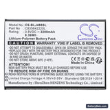 BLU J4 Replacement Battery, 3.8V, 2200mAh, Li-Polymer 3