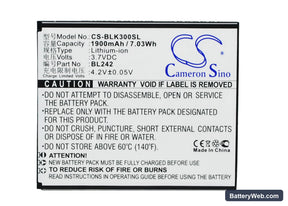 Lenovo K3 Replacement Battery, 3.7V, 1900mAh, Li-ion 1
