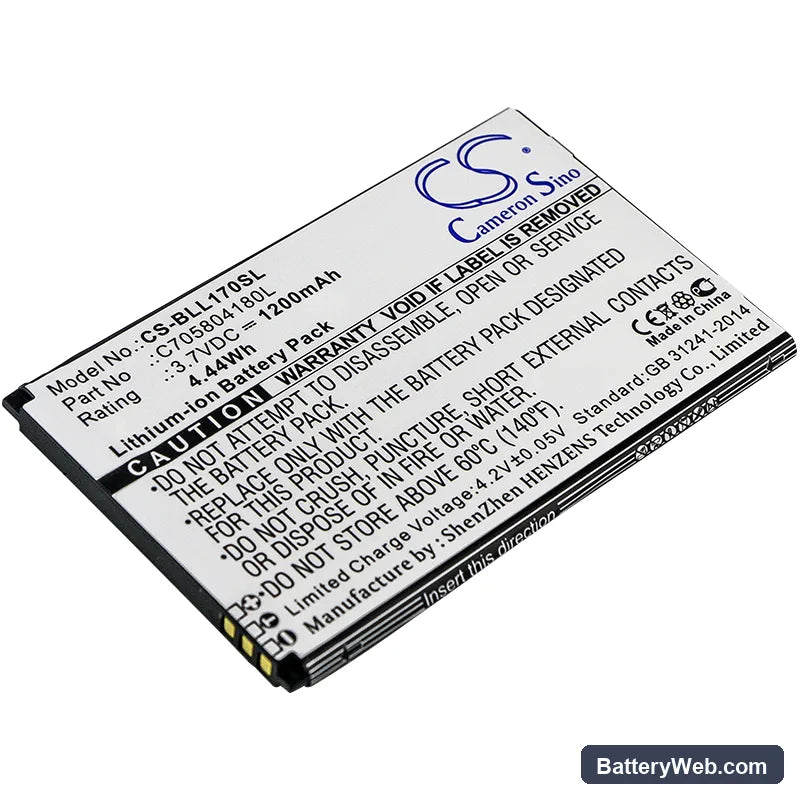 BLU Life Play 2 Replacement Battery, 3.7V, 1200mAh, Li-ion 1