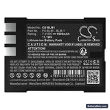 Olympus C-8080 Wide Zoom Replacement Battery, 7.4V, 1500mAh, Li-ion 5
