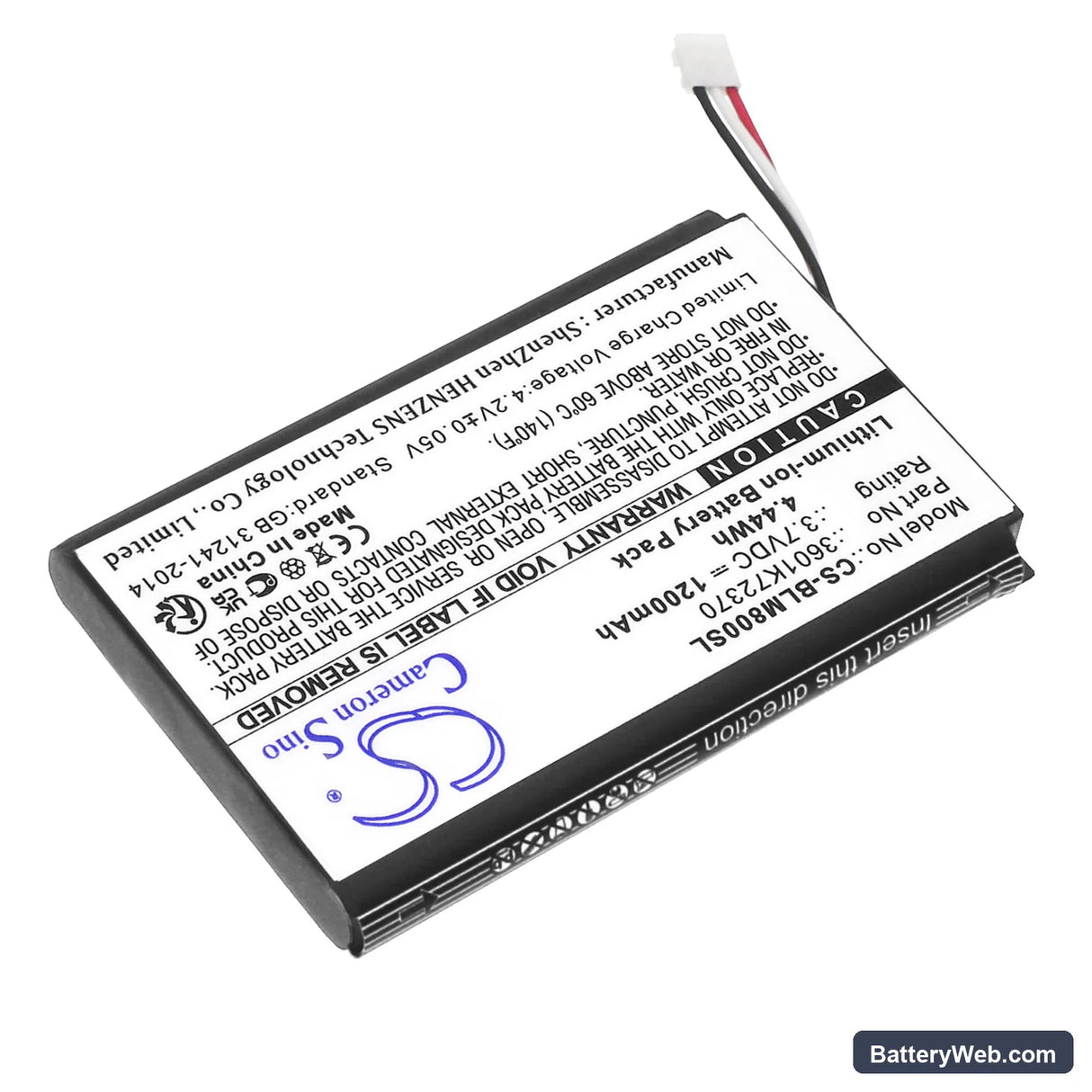 Bosch GLM 100 Replacement Battery, 3.7V, 1200mAh, Li-ion 2