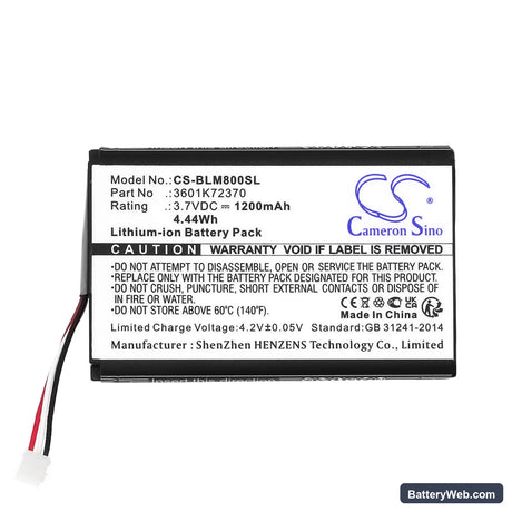Bosch GLM 100 Replacement Battery, 3.7V, 1200mAh, Li-ion 3