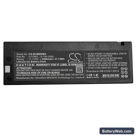 Biolight M8000 Replacement Battery, 11.1V, 3400mAh, Li-ion 5