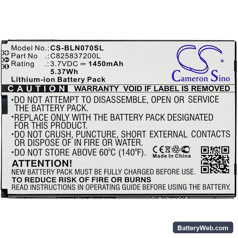 BLU Neo X Replacement Battery, 3.7V, 1450mAh, Li-ion 3