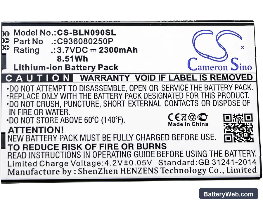 BLU Neo X Plus Replacement Battery, 3.7V, 2300mAh, Li-ion 5
