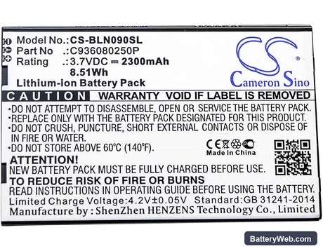 BLU Neo X Plus Replacement Battery, 3.7V, 2300mAh, Li-ion 5