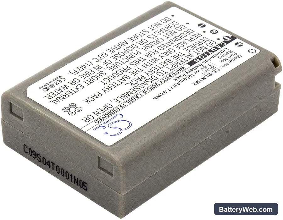 Olympus E-M5 Replacement Battery, 7.6V, 1050mAh, Li-ion 2