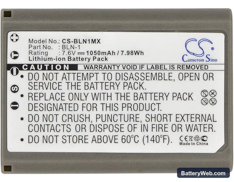 Olympus E-M5 Replacement Battery, 7.6V, 1050mAh, Li-ion 3