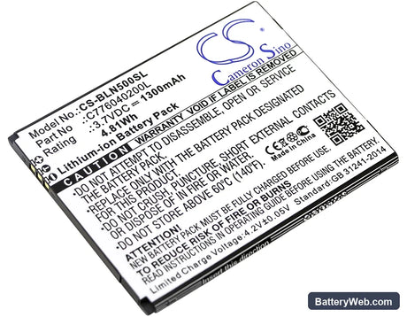 BLU Neo 5.0 Replacement Battery, 3.7V, 1300mAh, Li-ion 1