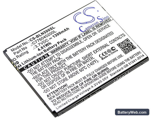 BLU Neo 5.0 Replacement Battery, 3.7V, 1300mAh, Li-ion 1