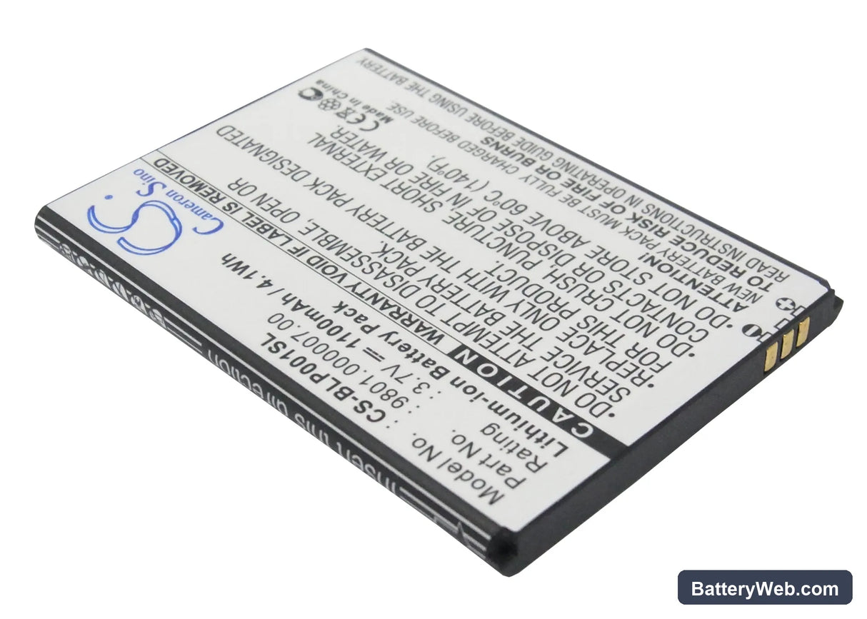 Blaupunkt America Replacement Battery, 3.7V, 1100mAh, Li-ion 2