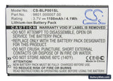 Blaupunkt America Replacement Battery, 3.7V, 1100mAh, Li-ion 5