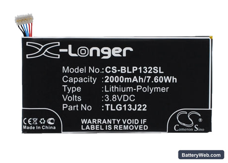 Wiko Darkfull Replacement Battery, 3.8V, 2000mAh, Li-Polymer 1