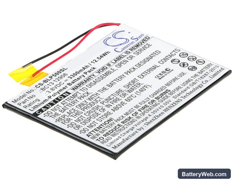 BLU TouchBook 7.0 LTE Replacement Battery, 3.8V, 3300mAh, Li-Polymer 1