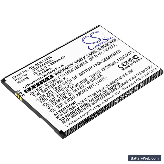 BLU R2 Plus Replacement Battery, 3.8V, 2800mAh, Li-ion 1