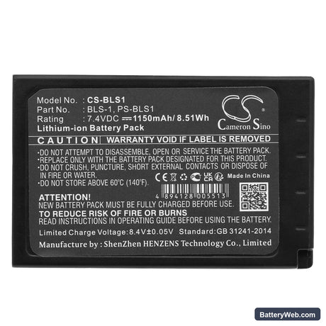 Olympus Evolt E-450 Replacement Battery, 7.4V, 1150mAh, Li-ion 5