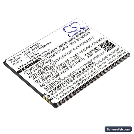 BLU Studio G HD Replacement Battery, 3.7V, 1600mAh, Li-ion 1