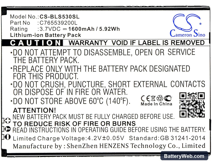 BLU Studio X8 HD Replacement Battery, 3.7V, 1600mAh, Li-ion 5