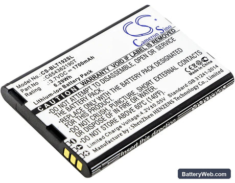 BLU Tank Li Replacement Battery, 3.7V, 1700mAh, Li-ion 1