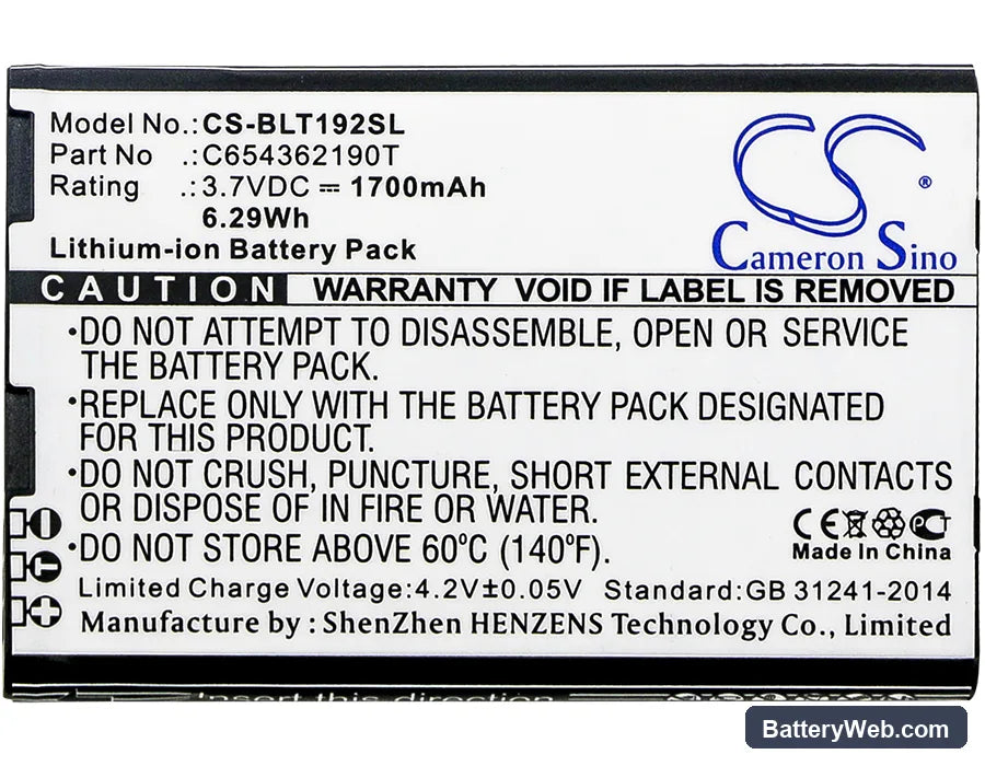 BLU Tank Li Replacement Battery, 3.7V, 1700mAh, Li-ion 5