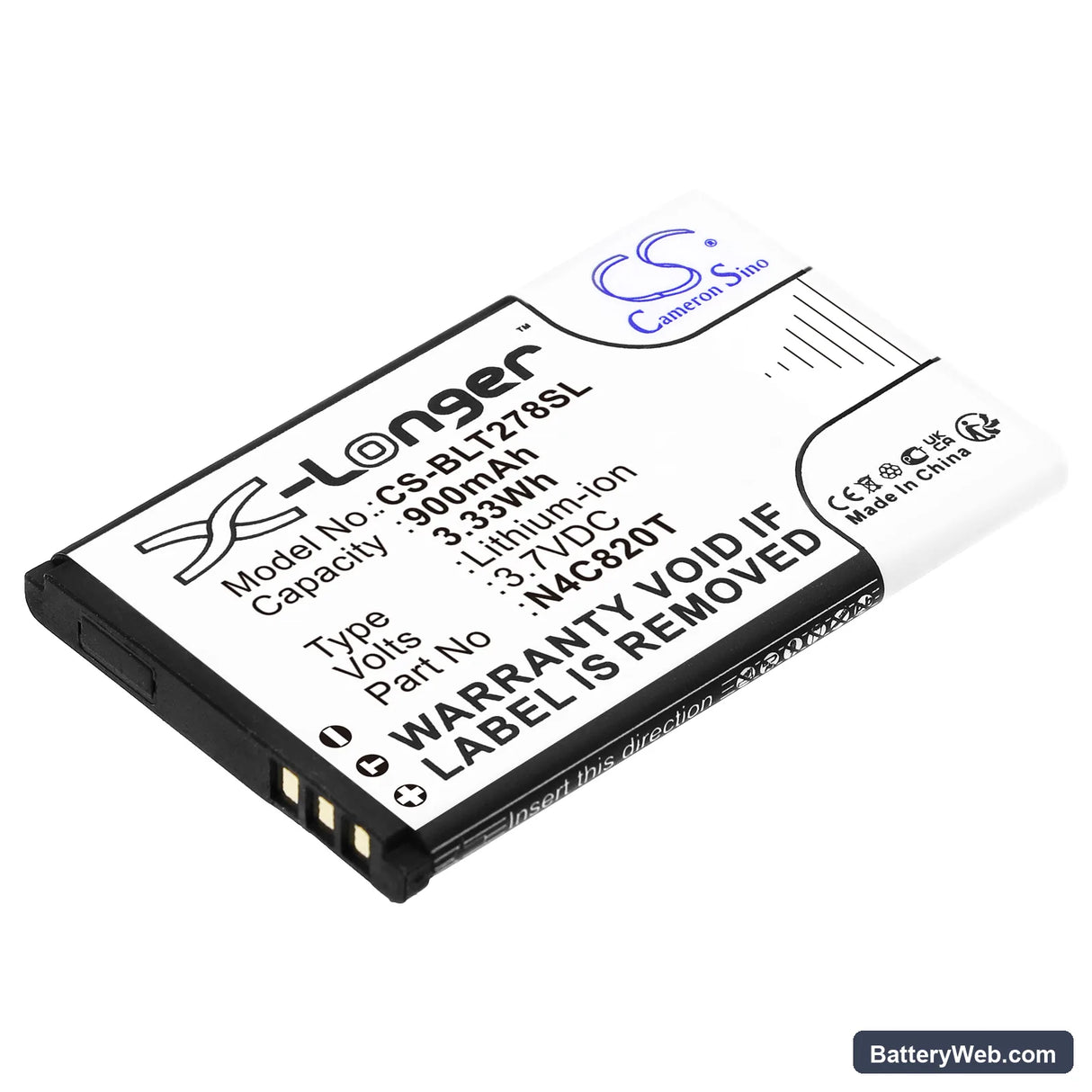 BLU Aria Replacement Battery, 3.7V, 900mAh, Li-ion 1