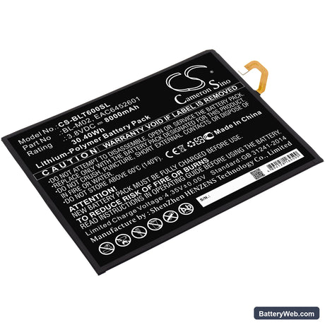 LG G Pad 5 10.1 Replacement Battery, 3.8V, 8000mAh, Li-Polymer 1