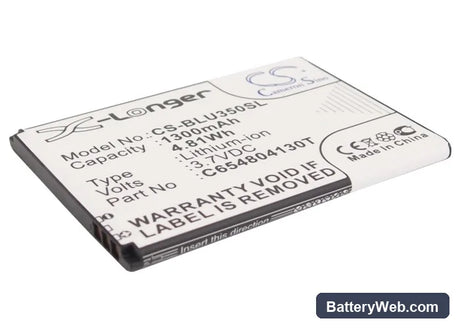 BLU DASH 3.5 Replacement Battery, 3.7V, 1300mAh, Li-ion 1