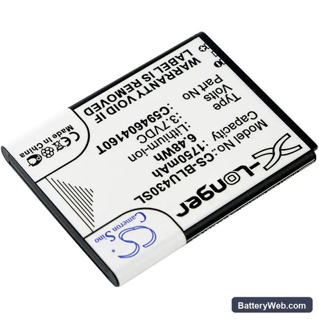 BLU VIVO 4.3 Replacement Battery, 3.7V, 1750mAh, Li-ion 2