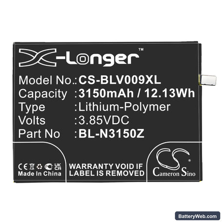 BLU Vivo Replacement Battery, 3.85V, 3150mAh, Li-Polymer 3