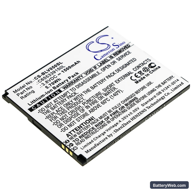 BLU Vivo 5 Mini Replacement Battery, 3.8V, 1500mAh, Li-ion 1