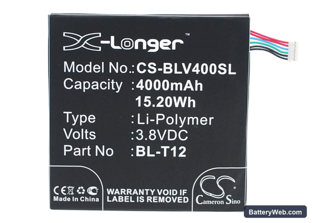LG Pad 7.0 Replacement Battery, 3.8V, 4000mAh, Li-Polymer 1
