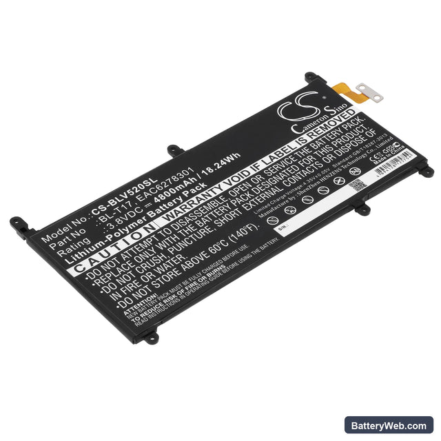 LG G Pad X 8.3 Replacement Battery, 3.8V, 4800mAh, Li-Polymer 1