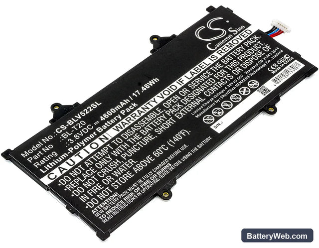 LG G Pad X 8.0 Replacement Battery, 3.8V, 4600mAh, Li-Polymer 1