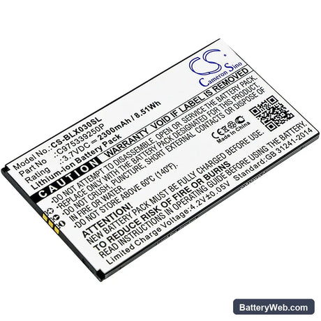 BLU Dash X Plus LTE Replacement Battery, 3.7V, 2300mAh, Li-ion 1