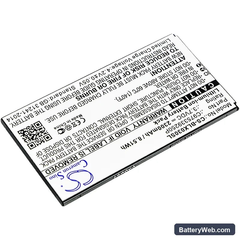 BLU Dash X Plus LTE Replacement Battery, 3.7V, 2300mAh, Li-ion 2