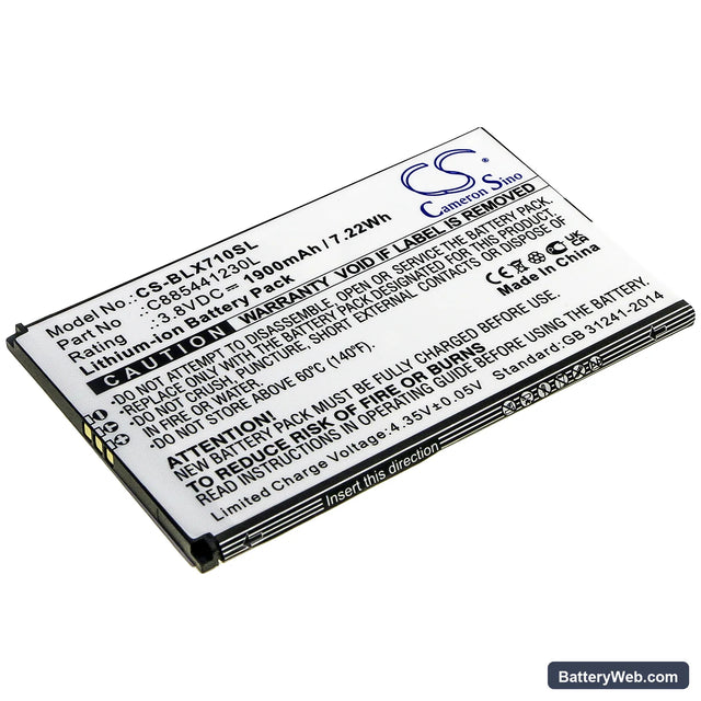 BLU Dash XL Replacement Battery, 3.8V, 1900mAh, Li-ion 1