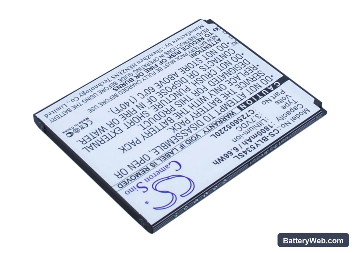 BLU Studio 5.0 HD Replacement Battery, 3.7V, 1800mAh, Li-ion 2