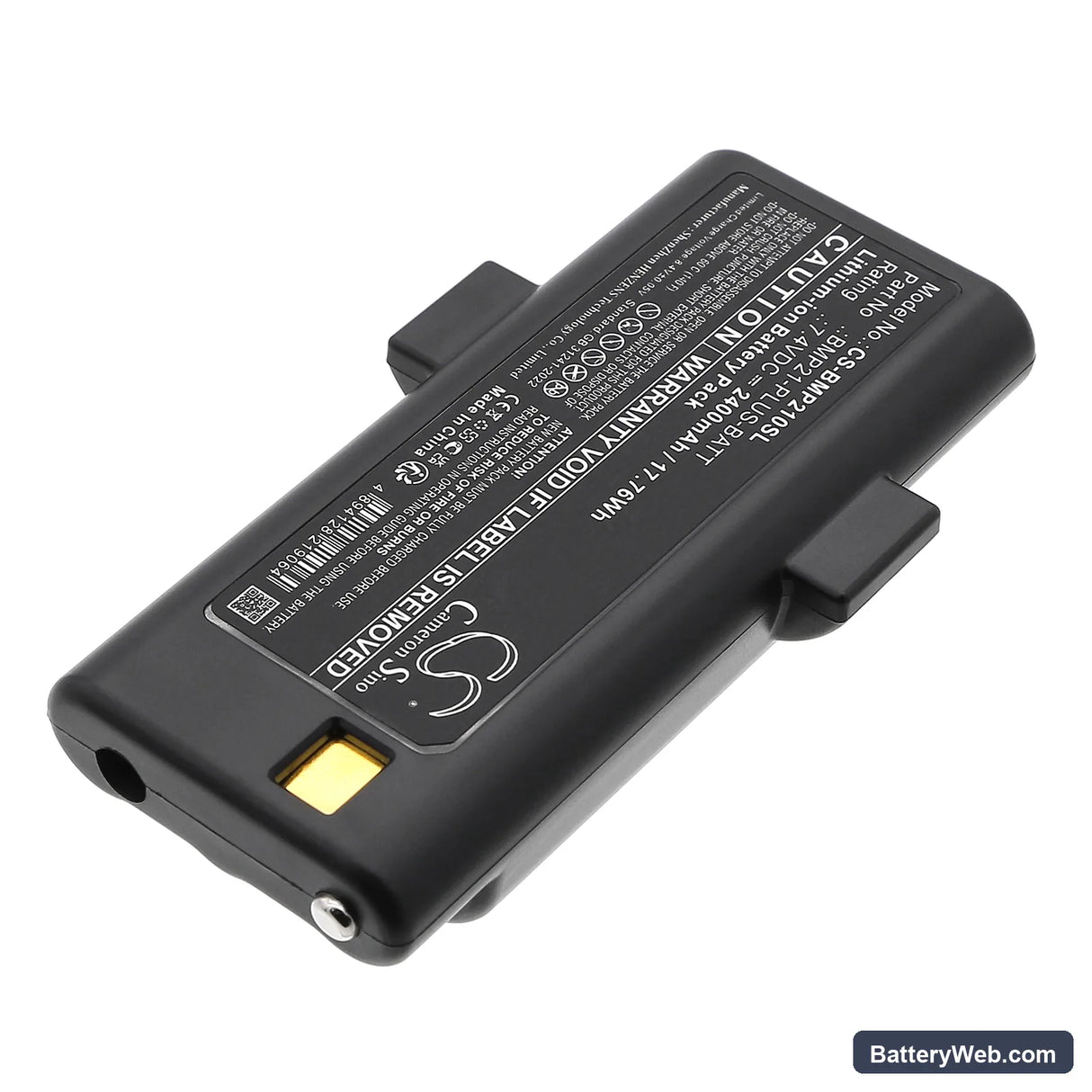 Brady BMP21 Plus Replacement Battery, 7.4V, 2400mAh, Li-ion 2