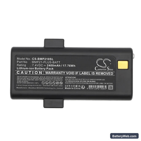 Brady BMP21 Plus Replacement Battery, 7.4V, 2400mAh, Li-ion 6